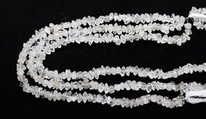 ลูกปัดเพชรเฮอร์คิเมอร์สีขาวธรรมชาติ AAA ขนาด 8-9 มม. ลูกปัดควอตซ์เพชรเฮอร์คิเมอร์ใส ขนาด 15.5 นิ้ว แบบหยาบ - Product Image 4