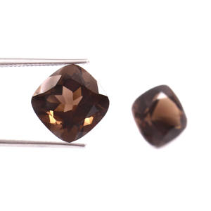 Cuarzo Ahumado Natural de 22x22 mm, Corte Cuadrado Cojín, Facetado, Calibrado, Gema Suelta para Fabricación de Joyas, Lote al por Mayor - Product Image 2