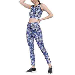 Vente flash - Ensemble de yoga pour femmes de haute qualité, personnalisable, 2 pièces, en spandex/polyester, haut court et short en dentelle élastique, grandes tailles - Product Image 3