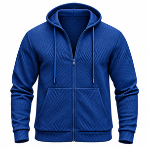 Sudadera con Capucha y Cremallera Completa para Hombre, 100% Algodón, Estilo Casual, con Logotipo Personalizado, para Hombre y Mujer, Venta al Por Mayor ODM/OEM - Product Image 3