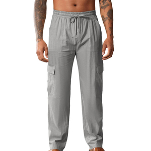 Cargo Pant Low MOQ <b>Mens</b> Washed Water Resistant Bulk Order Factory Price Trekking <b>Elastic</b> <b>Waist</b> All Season Cuffed Hem Denim Pants - Product Image 1