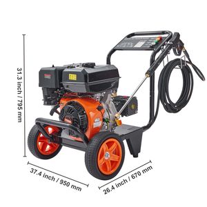 Idropulitrice a Benzina da 15 CV con Pressione di 4400 PSI, 4.0 GPM, Pompa in Rame, Pistola a Spruzzo, Asta di Prolunga e 5 Connessioni Rapide 220V - Product Image 2