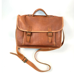 Bolso bandolera de cuero genuino de un solo color para mujer, bolso de hombro de moda para uso diario. - Product Image 1