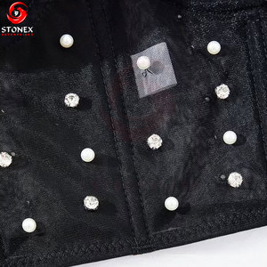 STONEX ENTERPRISES Soutien-gorge de sport noir à strass pour femme, maintien élevé, en Spandex et Polyester, bretelles réglables, respirant, haut de fitness - Product Image 6