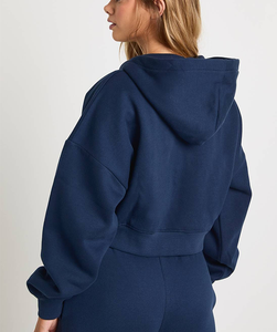 Modest Lady Double Layer Zipper Hood Jacket Reversible Fleece Line Heavyweight Loose Fit <b>Waffle</b> Thermal Hoodie - Product Image 2