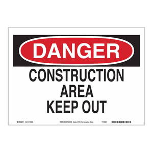 Panneau de signalisation de sécurité « Danger Zone de construction, accès interdit » - Panneau de sol en PVC pour intérieur/extérieur par Brady - Product Image 2
