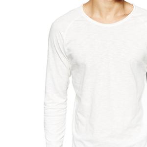 Camiseta raglán de manga larga para hombre al por mayor ropa de gimnasio básica de cuello redondo de algodón transpirable ropa de ajuste regular - Product Image 6