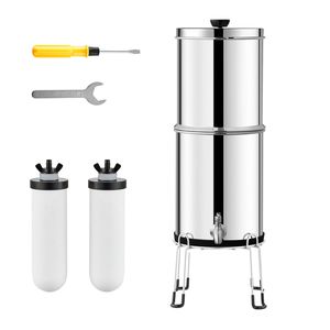 Sistema di filtrazione dell'acqua da banco in acciaio inossidabile 304 da 2,25G, sistema di filtraggio manuale a gravità che riduce il piombo fino al 99% per uso camper - Product Image 1