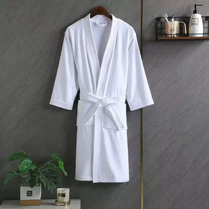 Cotton Waffle Style Bathrobe for Adult Couples Absorbent Hotel Home Wear Autumn and Winter Cotton Bathrobe Wholesale - Product Image 2