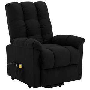 Fauteuil inclinable 100 % polyester noir avec fonction de levage électrique, en contreplaqué, fer et coton PP - Product Image 2