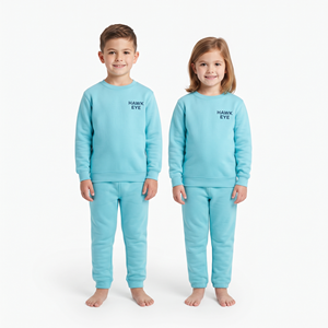 Conjunto de Ropa Deportiva Infantil con Capucha, Cómodo, de Algodón, para Invierno, Color Sólido, Informal, con Impresión Personalizada - Product Image 5