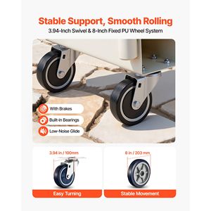 Carrello Industriale a Sei Ruote U Boat con Capacità di Carico di 900 kg, Piattaforma in Acciaio Resistente, Carrello Manuale per Fattoria, Nuovo - Product Image 3