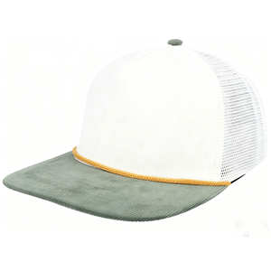 High Quality 5 Panel Plain Unisex Two Tone Corduroy Trucker Cap Custom Embroidery Logo Mesh Trucker Hats - Product Image 1