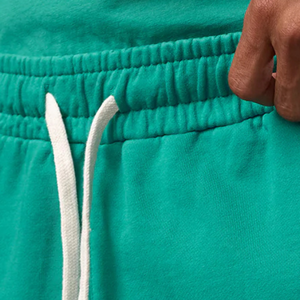 Mens Green Washed Sweat Shorts Elastic Waist Drawstring Casual Gymwear Gym Workout Sportswear Activewear Shorts for Men - Product Image 3