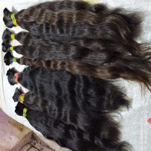 Unprocessed Raw Human Hair Bulk Cuticle Aligned Virgin <b>Extensions</b> Single South Temple Indian Hair Bulk Vendor - Product Image 5