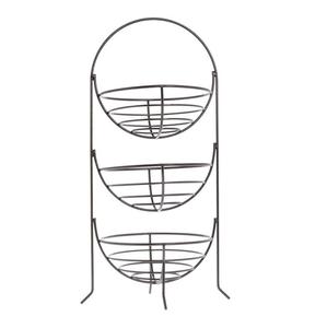 Black Metal Wire Storage <b>Basket</b> Rack with Two <b>Rectangular</b> Bins for Kitchen Organization - Product Image 4