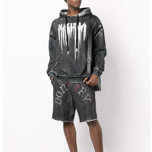 Venta Caliente: Conjuntos de Sudadera con Capucha y Pantalones Deportivos de Invierno con Logotipo Personalizado, Lavado Ácido y Bordado, 100% Algodón - Product Image 1