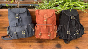 Mochilas de cuero de gamuza de gran capacidad para hombres y mujeres, mochilas escolares, mochila con cordón Vintage, mochilas para ordenador portátil de alta calidad - Product Image 3