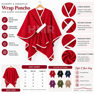 HMR Sorority Sisterhood <b>Cape</b> Knitted Weave Clothing Open Front Casual Winter Cardigan Poncho Sweater - Product Image 6