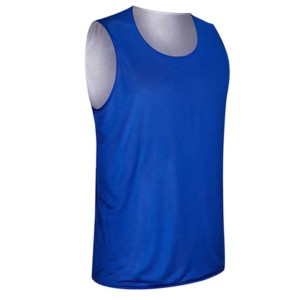 Conjunto de Camiseta de Baloncesto sin Mangas Azul para Hombre, Camiseta de Malla Transpirable, Pantalones Cortos con Cintura Elástica, Corte Regular, Color Sólido, Personalizable - Product Image 3