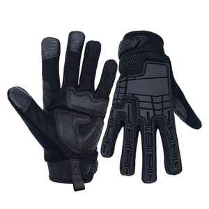 <b>Full</b> Finger Racing Gloves PU Material Non <b>Slip</b> Outdoor Activities Unisex Hook And Loop Closure - Product Image 1