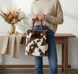 Sac fourre-tout en cuir véritable fait main avec fermeture éclair, couleur unie, broderie, style vintage pour femmes LHTB-0031 - Product Image 6