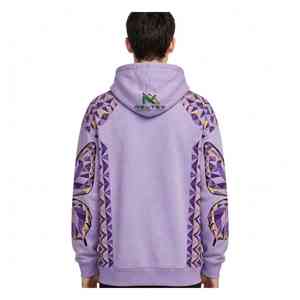 NEXTEX Sweat à capuche unisexe motif ailes de papillon, lavande et or, en molleton de coton doux et chaud - Product Image 2