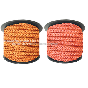 Vente en gros de cordons carrés en cuir tressés violet clair de 8 plis tailles personnalisées pour bijoux à bricoler soi-même bracelets et colliers projets d'artisanat - Product Image 6