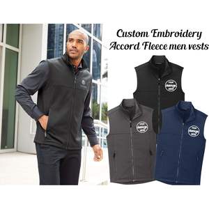 <b>Men's</b> F906 Custom Embroidery Logo Texts <b>Vest</b> Collective Smooth <b>Fleece</b> with Personalized 2025 Waistcoat - Product Image 2