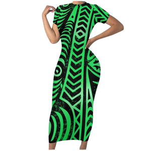 Nuevo Vestido Corto Casual de Verano Polinesio Elegante para Mujer, Vestido Isleño Samoano Puletasi, Estilo Bodycon, Tallas Grandes - Product Image 4