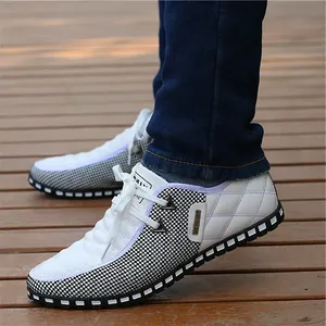 Zapatos de cuero para hombre, zapatos informales de otoño para hombre, zapatillas blancas ligeras y transpirables, zapatos para conducir, zapatos de negocios con punta puntiaguda para hombre - Product Image 4