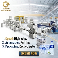 Machine de remplissage d'eau potable et d'huile Golden Machinery pour bouteilles/sachets, ligne de production de boissons électrique automatique pour emballages en verre