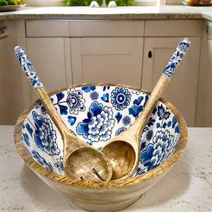 Tazón de Madera de Diseño Contemporáneo Hecho a Mano, Libre de BPA y Plomo, Duradero, Sin Recubrimiento, Ecológico, para Servir Ensaladas - Product Image 3