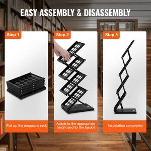 Espositore Portatile Pieghevole a 4 Livelli per Riviste e Cataloghi con Funzione di Trasporto per Esposizione di Materiale Pubblicitario - Product Image 5