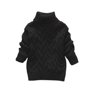 Suéter de punto de algodón para niños, suéter de cuello alto con trenzas, jersey grueso de manga larga para invierno - Product Image 4
