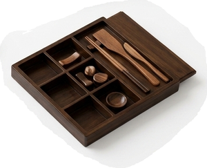 Bandeja de Servir Decorativa Hexagonal de Madera Estilo Art Deco, Plato Multifuncional Contemporáneo para Almacenamiento en la Cocina, Hecho a Mano con Grabado de Alta Calidad - Product Image 4
