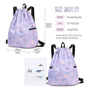 New Quality Water Resistant Sports Gym Sack <b>Drawstring</b> <b>Backpacks</b> Reusable Polyester Promotion Gym <b>Drawstring</b> Bag - Product Image 2