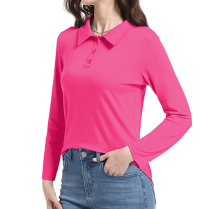 Polo de Manga Larga a Rayas para Mujer, Costuras de Primera Calidad, Apariencia Profesional, Logotipo Personalizado - Product Image 5