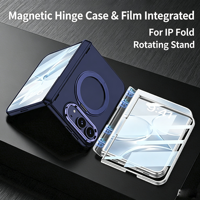 Étui de téléphone magnétique intégré pour iPhone Duo Fold 360 °   Support rotatif pour téléphone, coque pliable