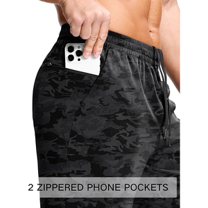 Pantalones cortos deportivos para hombre con cintura elástica, cierre con cordón, dos bolsillos laterales profundos, para correr y hacer ejercicio. - Product Image 4