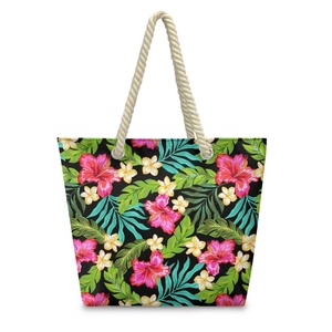 กระเป๋าถือลายดอกชบาฮาวายสำหรับผู้หญิง แบบดรอปชิป พิมพ์ลายตามสั่ง ทนทาน เหมาะสำหรับสาวๆ - Product Image 1