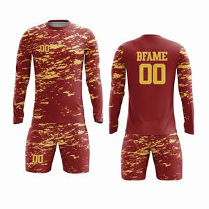 Conjunto de Uniforme de Fútbol, Camiseta de Manga Larga, Pantalones Cortos de Fútbol, Calcetines, para Hombre y Jóvenes, para Clima Frío, Kit de Equipo Personalizado por Sublimación - Product Image 2