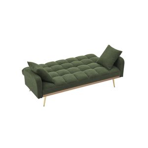 Divano Letto Verde da 69 Pollici con Funzione Regolabile per Piccoli Spazi, Ideale per Soggiorno o Camera da Letto - Product Image 5