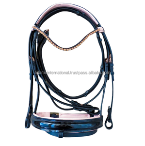 Juego completo de brida de caballo de cuero, calidad superior, con relleno suave, tocado y banda nasal, fabricante al por mayor, 2020 - Product Image 3