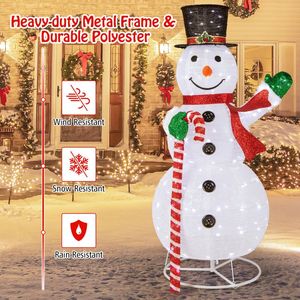 Pupazzo di Neve Gonfiabile da Esterno per Natale, 1,5 Metri, con 180 Luci LED, Decorazione Pop-up per Giardino - Product Image 5