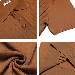 Nuevo Diseño, Patrón Sólido, Ecológico, Antiarrugas, Moda de Verano, Venta al por Mayor, Camiseta de Manga Corta de Alta Calidad, Lona de Poliéster/Algodón - Product Image 5