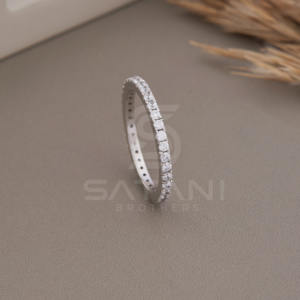 Anillo de Eternidad de Moissanita en Oro Sólido, Anillo de Compromiso y Aniversario de Boda de Lujo para Mujer, Regalo y para Fiestas - Product Image 6
