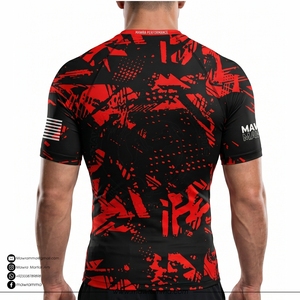 Premium Rashguard Dark <b>Aesthetic</b> Custom Sublimated Short Sleeve Gym Training BJJ MMA Boxing Compression <b>Tops</b> By Mawra MMA - Product Image 2