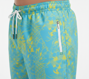 Shorts de plage pour hommes personnalisés par sublimation, 2-en-1 avec leggings de compression intégrés, satin 100% polyester, anti-UV, séchage rapide, écologiques - Product Image 4