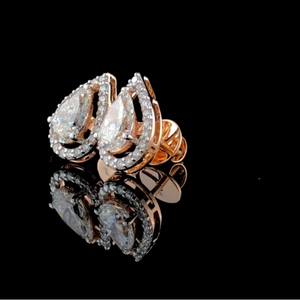 Pendientes de Diamantes Cultivados en Laboratorio de 2.20 CTW, Corte Pera, Oro Sólido de 14K, Certificados por IGI - Product Image 2